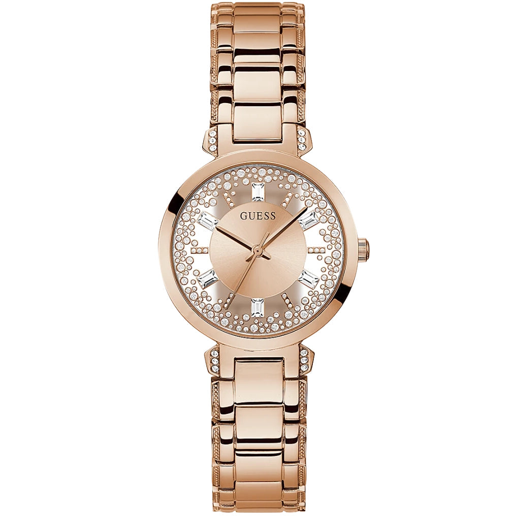 Analogue Watch - Guess Crystal Clear Ladies Rose Gold Watch GW0470L3