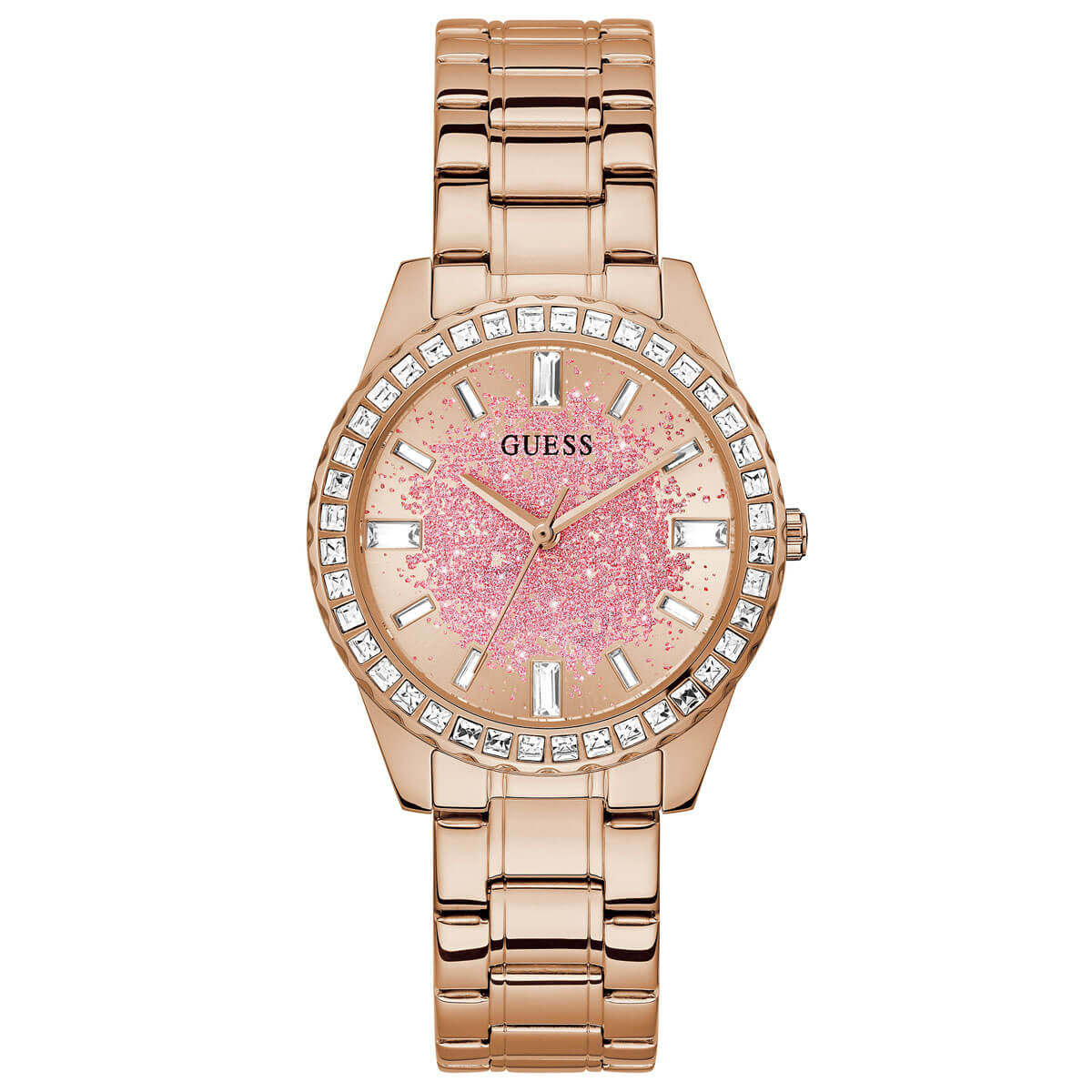 Analogue Watch - Guess Glitter Burst Ladies Rose Gold Watch GW0405L3