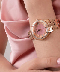 Thumbnail for Analogue Watch - Guess Glitter Burst Ladies Rose Gold Watch GW0405L3