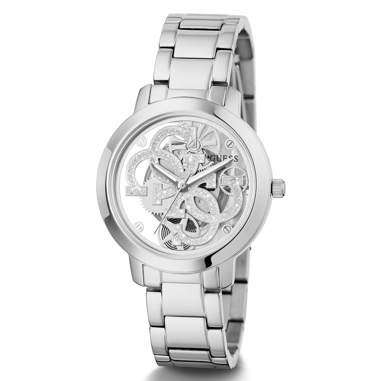 Analogue Watch - Guess GW0300L1 Ladies Quattro Clear Silver Watch