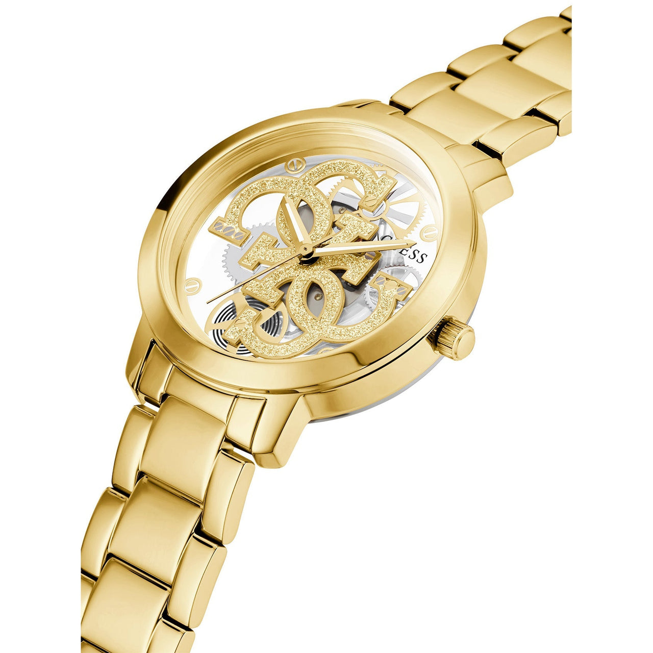 Analogue Watch - Guess GW0300L2 Ladies Quattro Clear Gold Watch