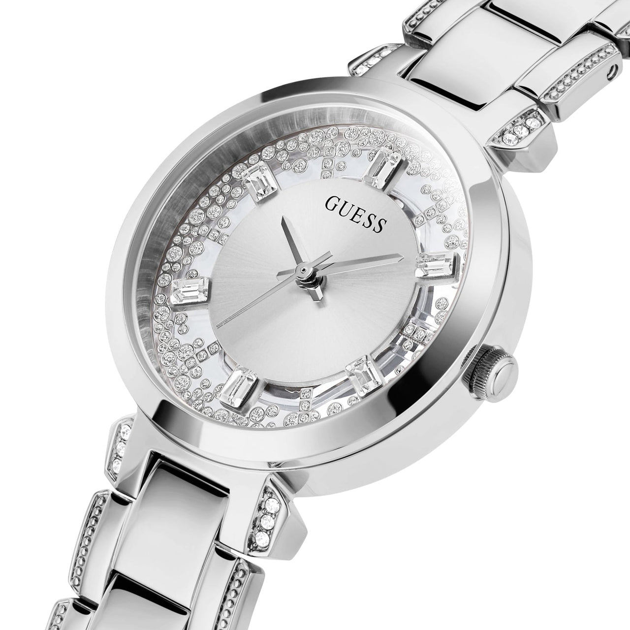 Analogue Watch - Guess GW0470L1 Ladies Crystal Clear Silver Watch