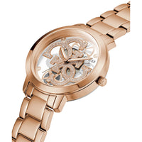 Thumbnail for Analogue Watch - Guess Quattro Clear Ladies Rose Gold Watch GW0300L3