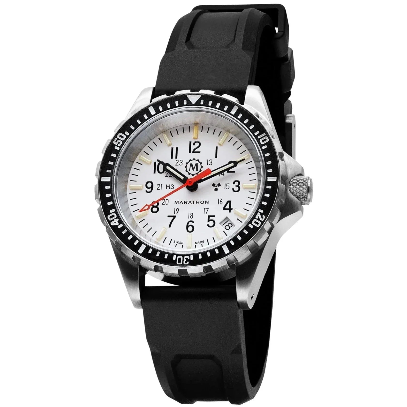 Analogue Watch - Marathon Arctic Edition Medium Diver's Quartz (MSAR Quartz) - 36mm White Dial No Government Markings Stainless Steel WW194027-WD