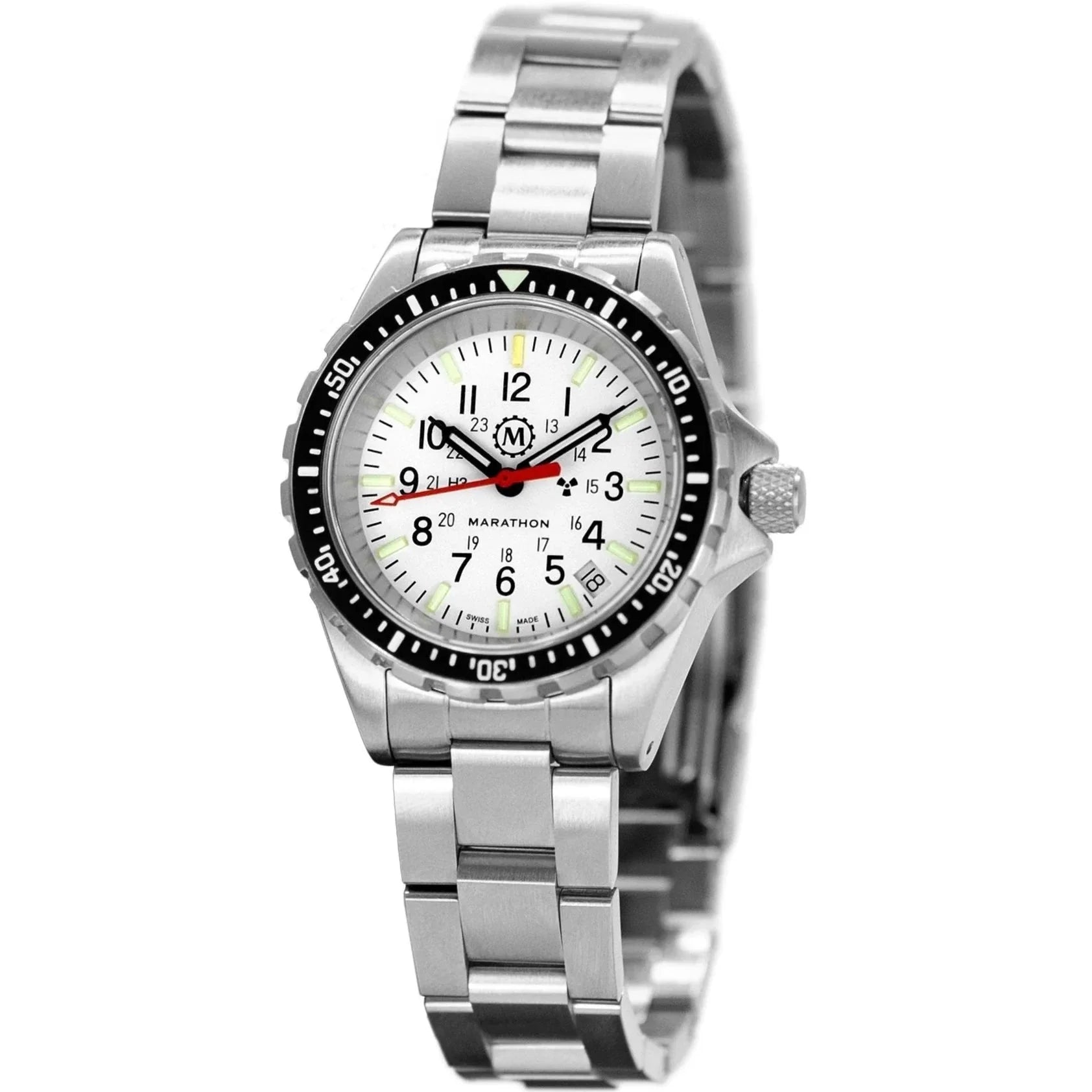 Analogue Watch - Marathon Arctic Edition Medium Diver's Quartz (MSAR Quartz) - 36mm White Dial No Government Markings Stainless Steel WW194027BRACE-MA-WD