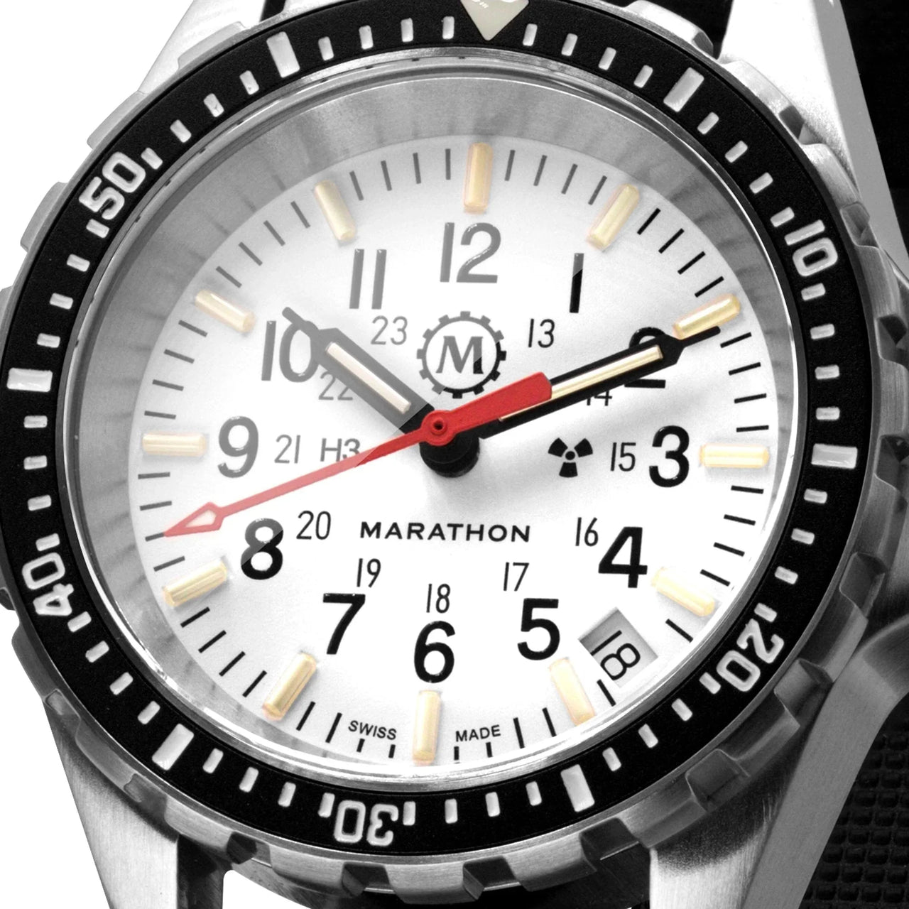 Analogue Watch - Marathon Arctic Edition Medium Diver's Quartz (MSAR Quartz) - 36mm White Dial No Government Markings Stainless Steel WW194027BRACE-MA-WD