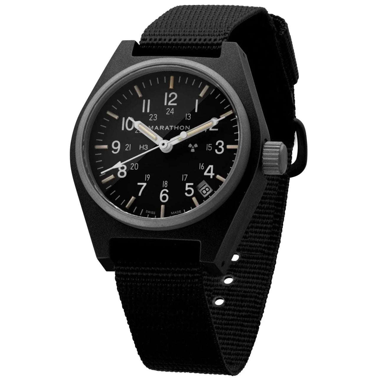 Analogue Watch - Marathon General Purpose Quartz With Date (GPQ) - 34mm No Government Markings Black WW194015-BK-NGM