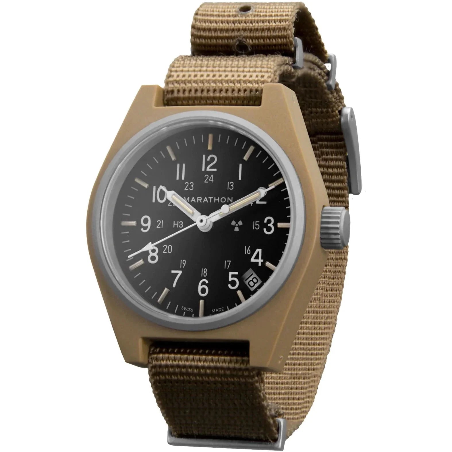 Analogue Watch - Marathon General Purpose Quartz With Date (GPQ) - 34mm No Government Markings Desert Tan WW194015-DT-NGM