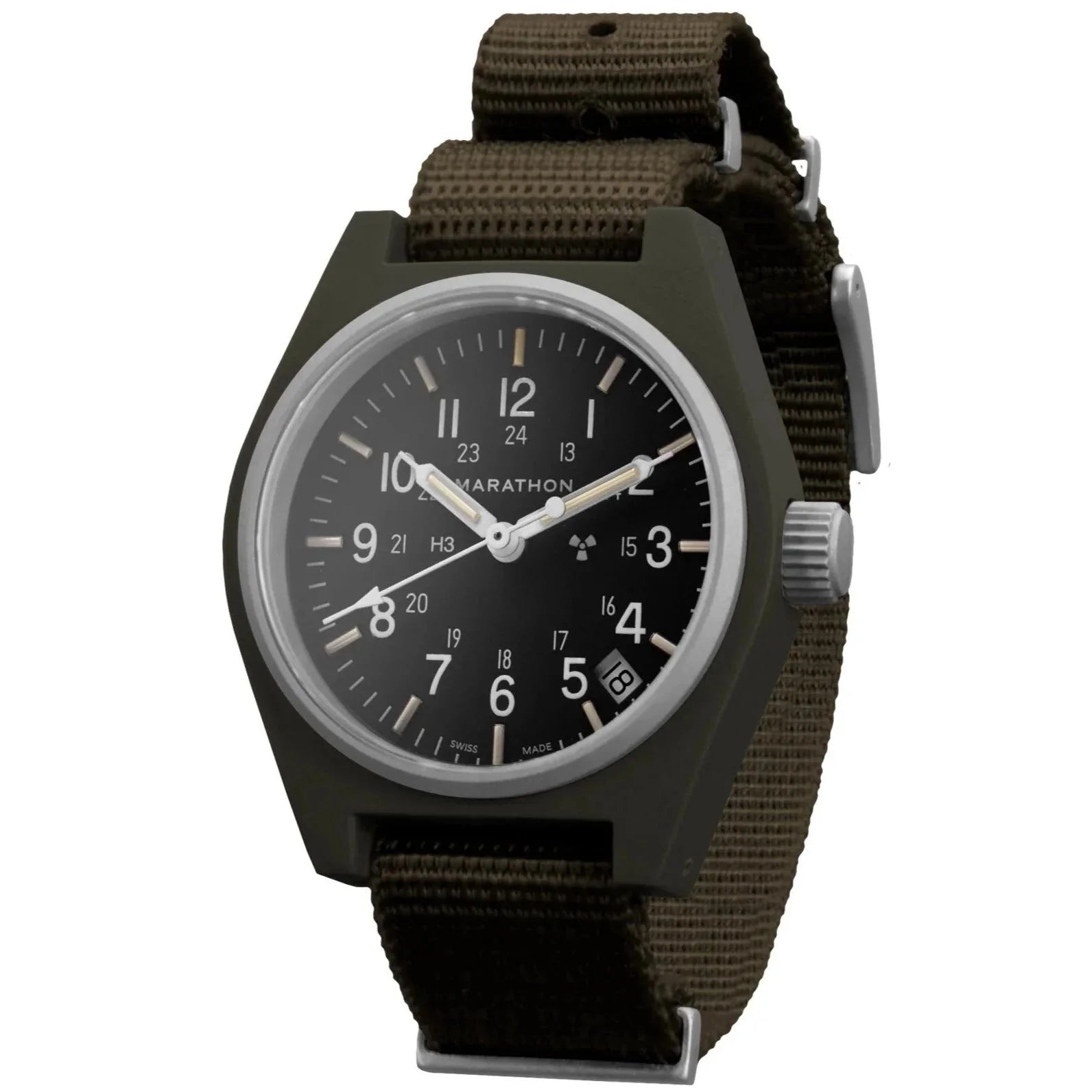 Analogue Watch - Marathon General Purpose Quartz With Date (GPQ) - 34mm No Government Markings Sage Green WW194015-SG-NGM