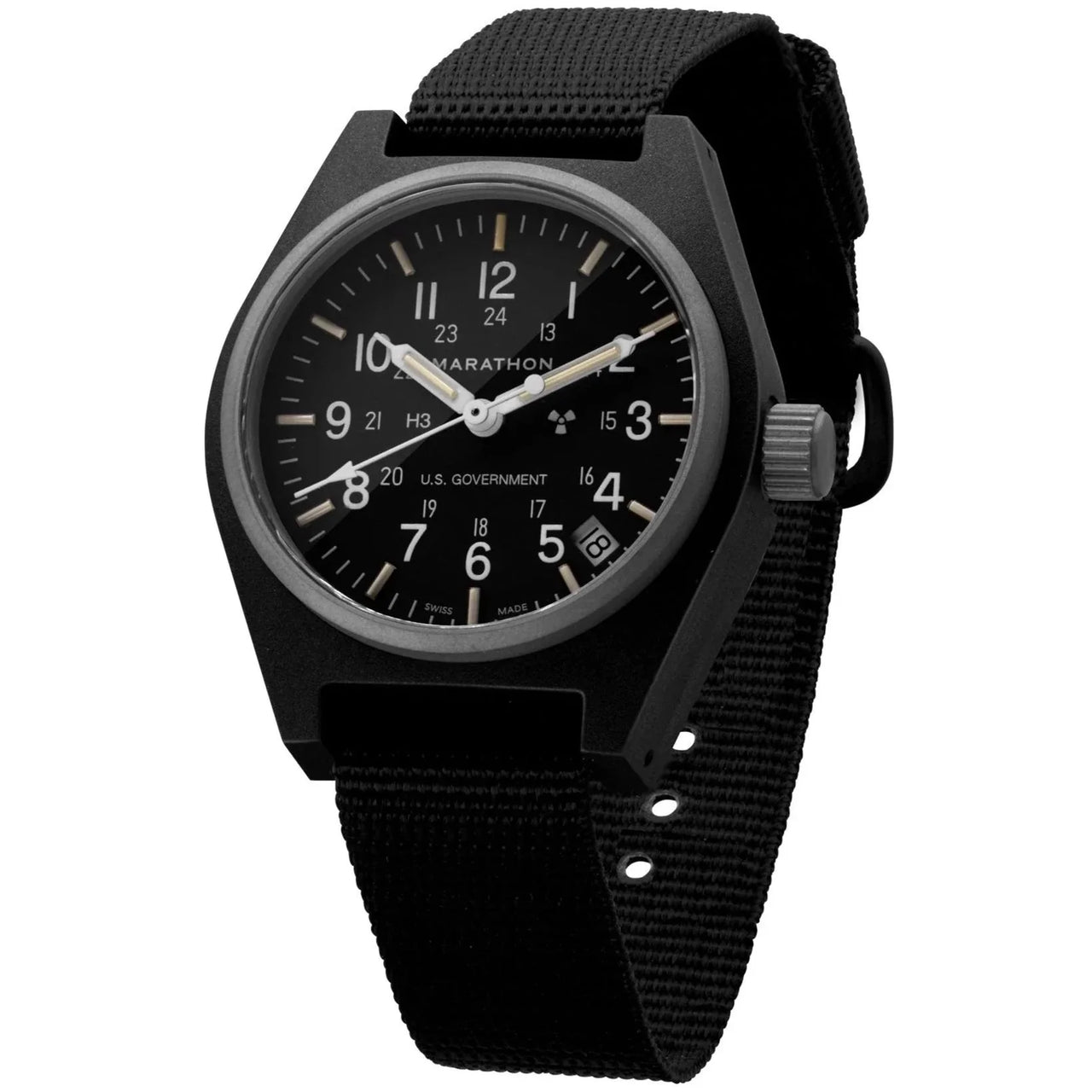 Analogue Watch - Marathon General Purpose Quartz With Date (GPQ) - 34mm US Government Marked Black WW194015BK