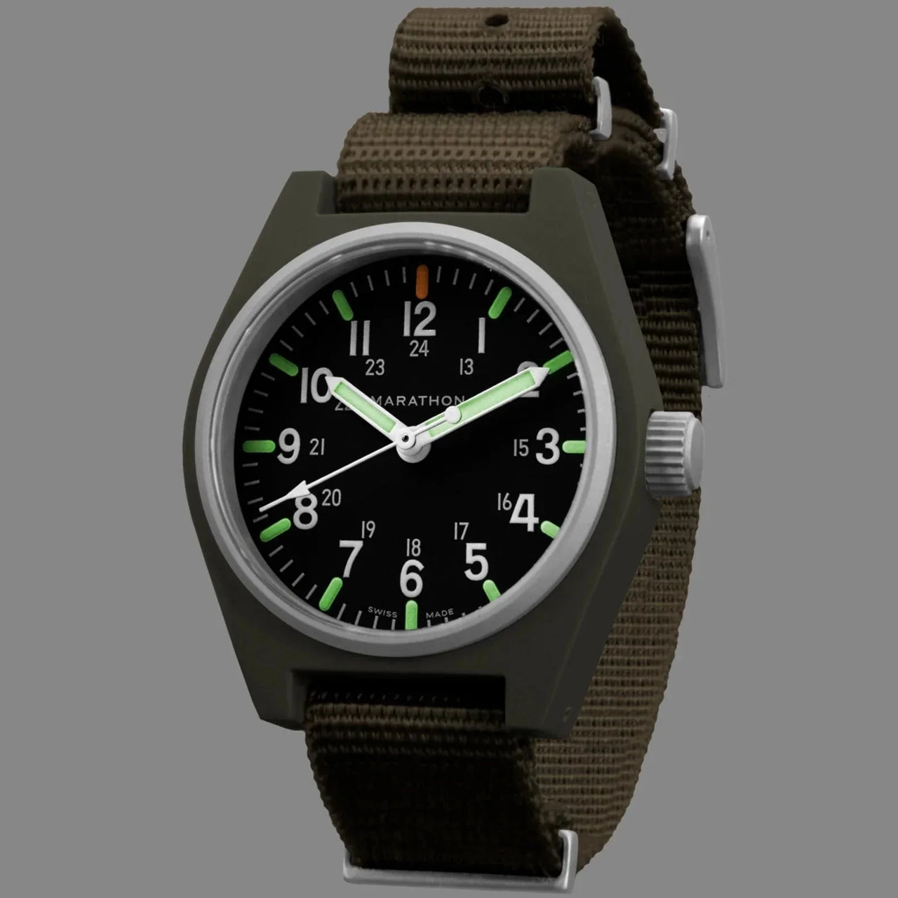 Analogue Watch - Marathon General Purpose Quartz With MaraGlo (GPQ) - 34mm No Government Markings Sage Green WW194009-SG-NGM