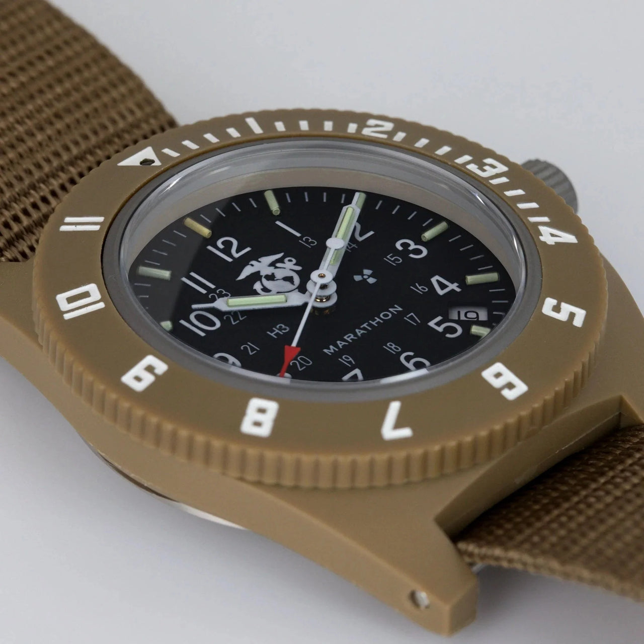 Marathon Pilot s Navigator with Date 41mm USMC Desert Tan WW194013 S DT E from Watches and Crystals Watches Crystals