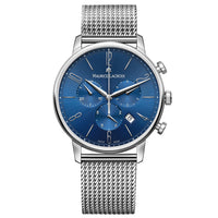 Thumbnail for Analogue Watch - Maurice Lacroix Men's Blue Eliros Chronograph Mesh Watch EL1098-SS006-420-1