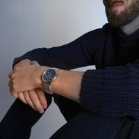 Thumbnail for Analogue Watch - Maurice Lacroix Men's Blue Eliros Chronograph Mesh Watch EL1098-SS006-420-1