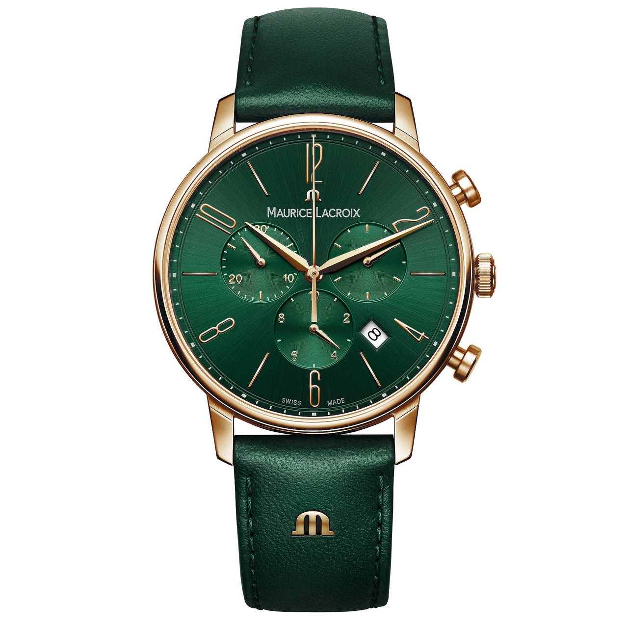 Maurice Lacroix Men s Green Eliros Chonograph Watch EL1098 PVP01 620 5 from Watches and Crystals Watches Crystals