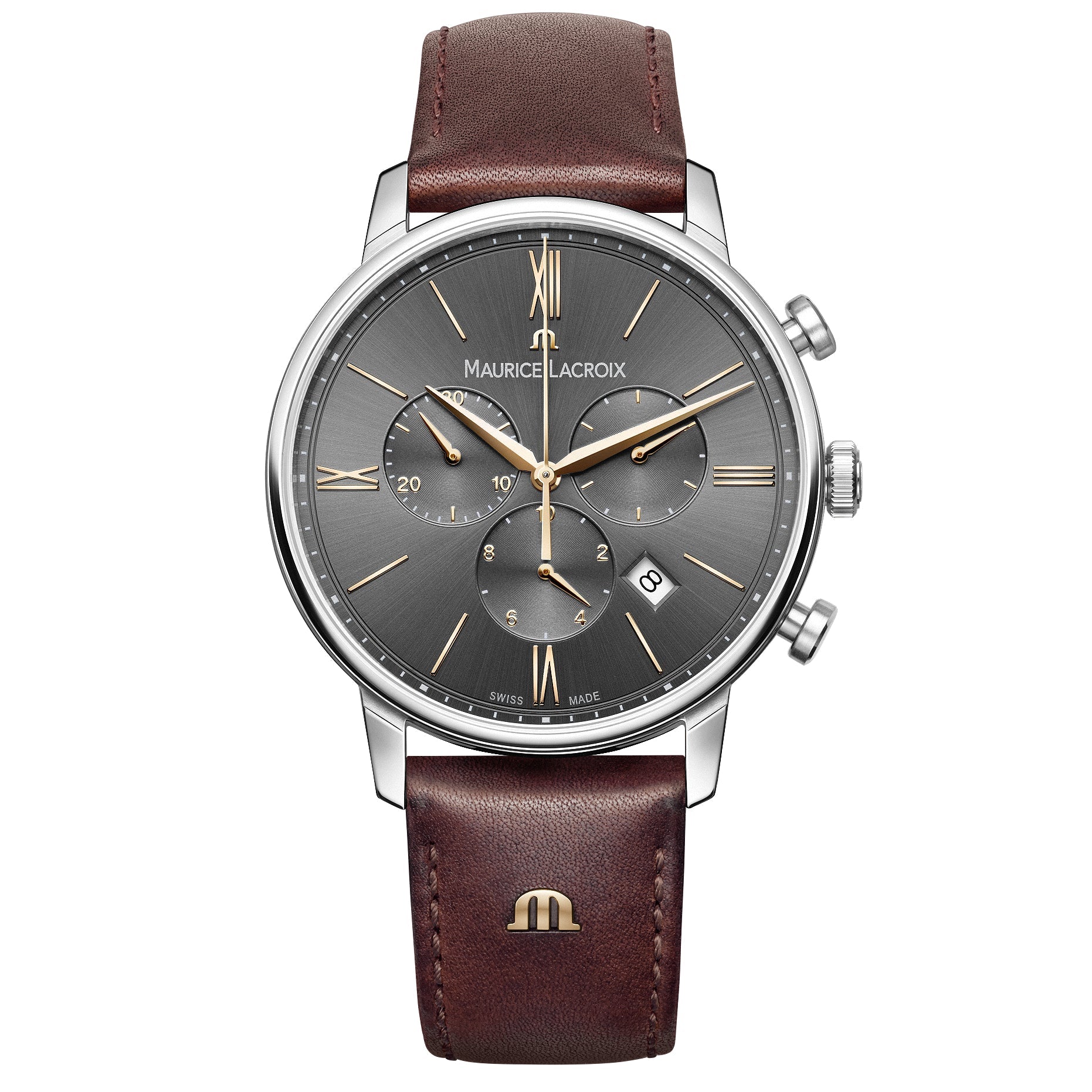 Analogue Watch - Maurice Lacroix Men's Grey Eliros Chronograph Watch EL1098-SS001-311-1