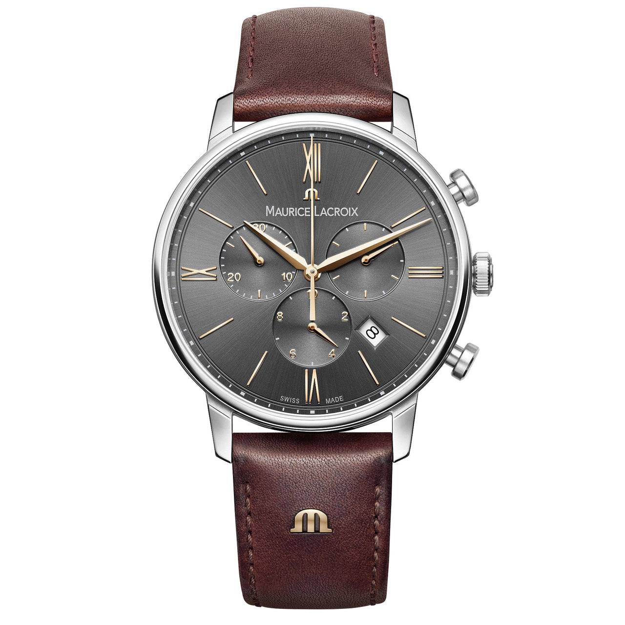 Analogue Watch - Maurice Lacroix Men's Grey Eliros Chronograph Watch EL1098-SS001-311-1