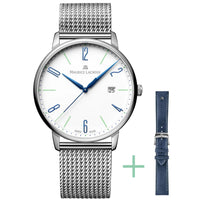 Thumbnail for Analogue Watch - Maurice Lacroix Men's White Eliros Date Quartz Mesh Watch EL1118-SS00E-120-C