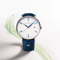 Thumbnail for Analogue Watch - Maurice Lacroix Men's White Eliros Date Quartz Mesh Watch EL1118-SS00E-120-C