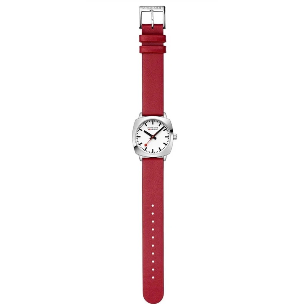 Analogue Watch - Mondaine Petite Cushion Square Ladies Black Watch MSL.31110.LCV