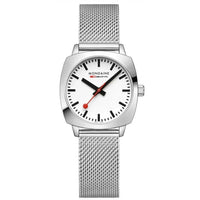 Thumbnail for Analogue Watch - Mondaine Petite Cushion Square Ladies Silver Watch MSL.31110.SM
