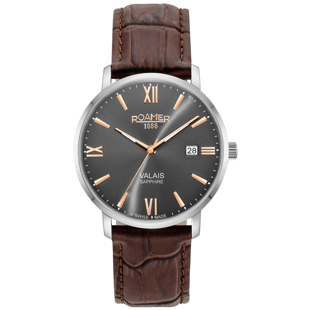 Analogue Watch - Roamer 958833 41 53 05 Valais Men's Gray Watch