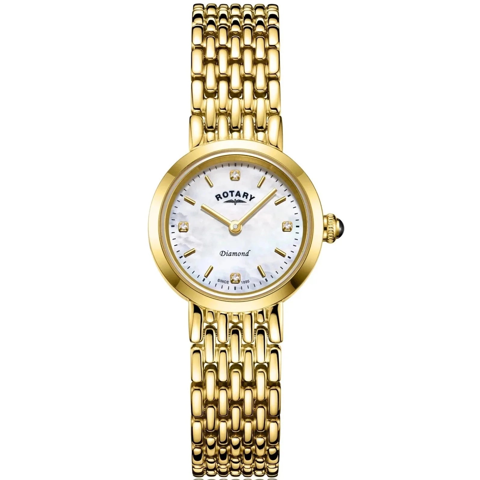 Analogue Watch - Rotary Balmoral Diamond Dot Ladies Gold Watch LB00900/41/D