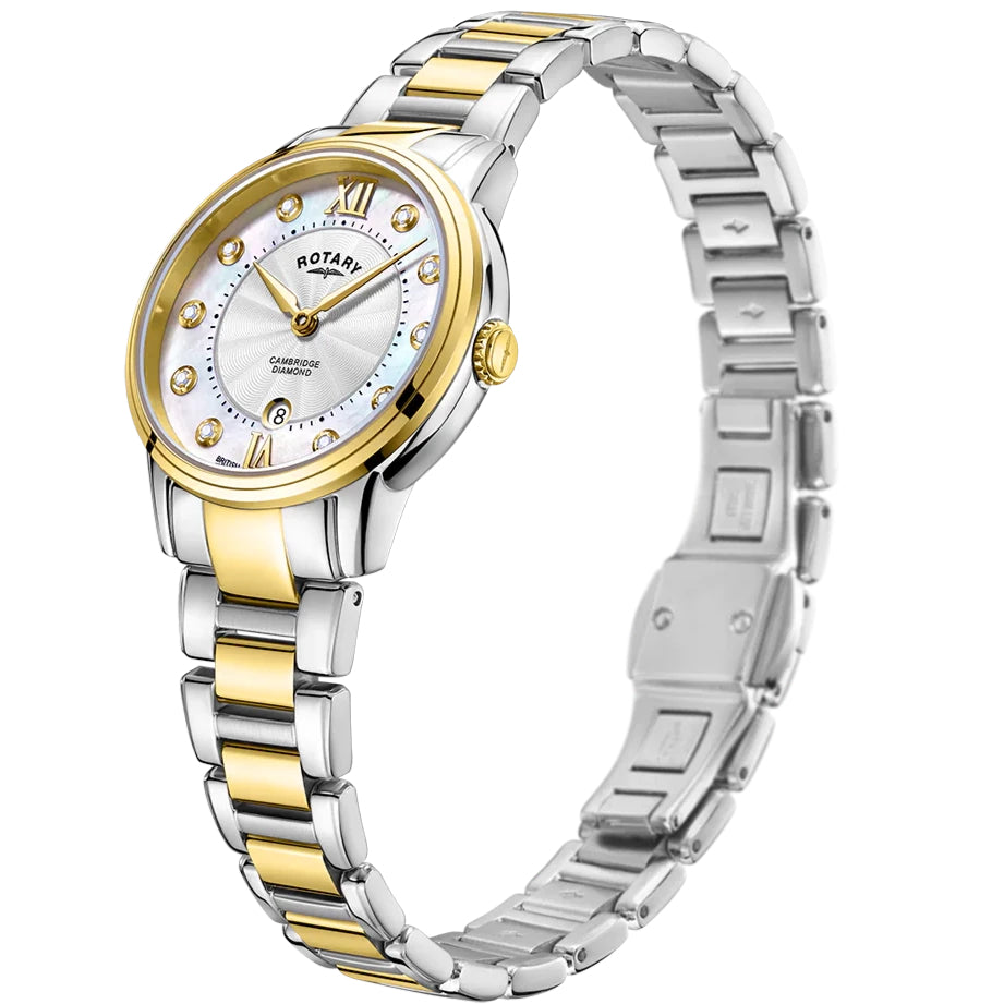 Analogue Watch - Rotary Cambridge Diamond Set Ladies Tow-Tone Watch LB05426/07/D