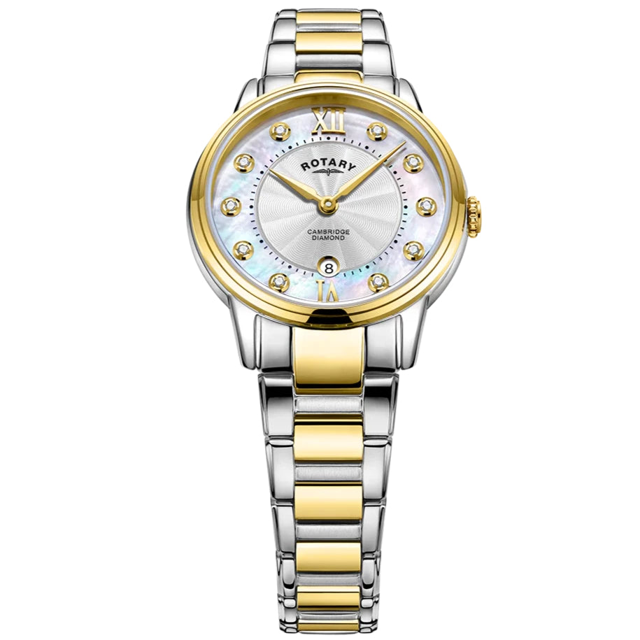 Analogue Watch - Rotary Cambridge Diamond Set Ladies Tow-Tone Watch LB05426/07/D