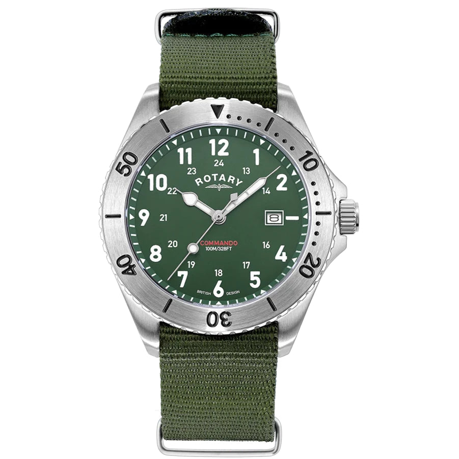 Analogue Watch - Rotary Commando Men's Green Watch GS05475/56