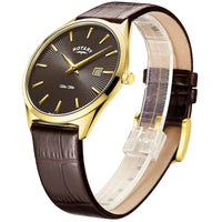 Thumbnail for Analogue Watch - Rotary Ultra Slim Men's Brown Watch GS08013/49