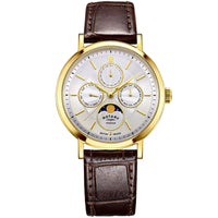 Thumbnail for Analogue Watch - Rotary Windsor Moon-Phase  Men's Brown Watch GS05428/06