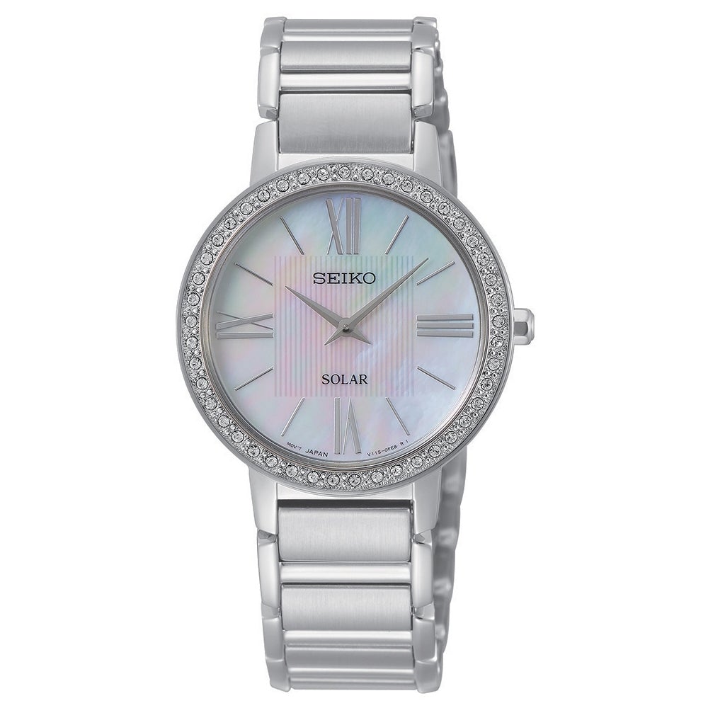 Analogue Watch - Seiko Ladies White Solar Watch SUP431P1