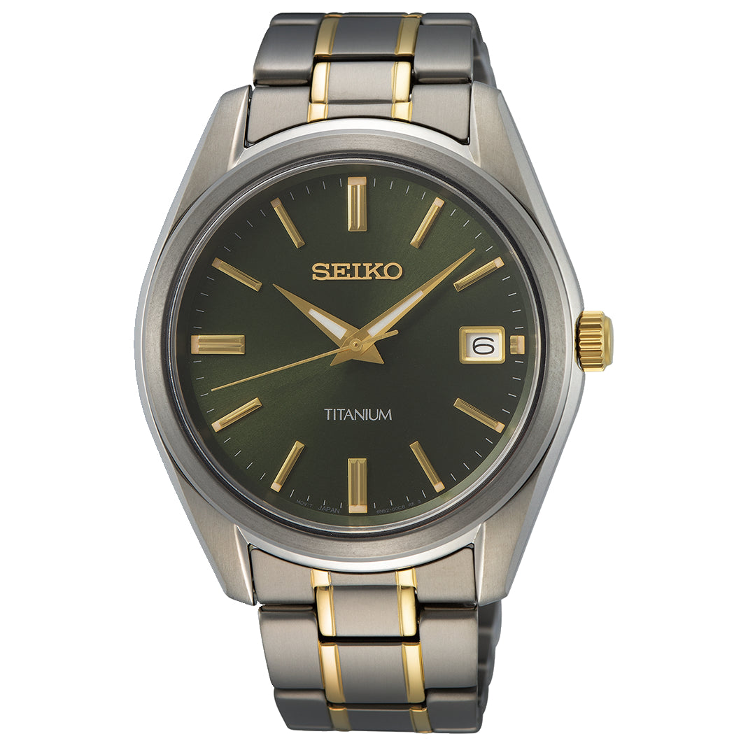 Analogue Watch - Seiko Men's Two-Tone Core Titanium Watch SUR377P1