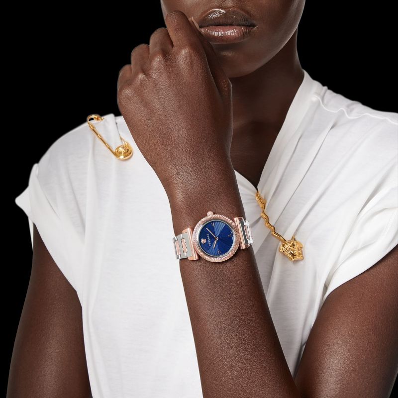 Analogue Watch - Versace V-Motif Ladies Rose Gold Watch VERE02020