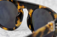 Thumbnail for Ann Demeulemeester Sunglasses Flat Top Tortoise Shell 925 Silver with Grey Lenses Category 3 AD10C2SUN - Watches & Crystals