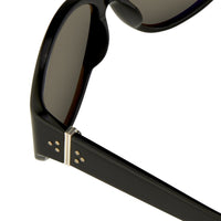 Thumbnail for Ann Demeulemeester Sunglasses Oversized Black 925 Silver with Grey Lenses CAT3 AD6C1SUN - Watches & Crystals