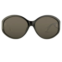 Thumbnail for Ann Demeulemeester Sunglasses Oversized Black 925 Silver with Grey Lenses CAT3 AD6C1SUN - Watches & Crystals