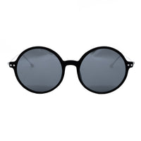 Thumbnail for Ann Demeulemeester Sunglasses Round Black Scratch Texture and Titanium with 925 Silver Temple Tips Grey Mirror Lenses CAT3 AD54C2SUN - Watches & Crystals