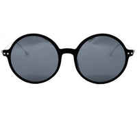 Thumbnail for Ann Demeulemeester Sunglasses Round Black Scratch Texture and Titanium with 925 Silver Temple Tips Grey Mirror Lenses CAT3 AD54C2SUN - Watches & Crystals