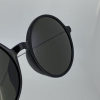 Thumbnail for Ann Demeulemeester Sunglasses Round Shiny Black 925 Silver with Grey Lenses CAT3 AD54C1SUN - Watches & Crystals