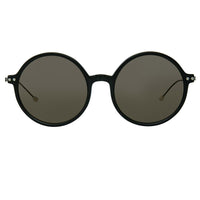 Thumbnail for Ann Demeulemeester Sunglasses Round Shiny Black 925 Silver with Grey Lenses CAT3 AD54C1SUN - Watches & Crystals