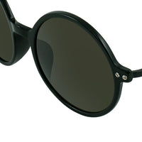 Thumbnail for Ann Demeulemeester Sunglasses Round Shiny Black 925 Silver with Grey Lenses CAT3 AD54C1SUN - Watches & Crystals