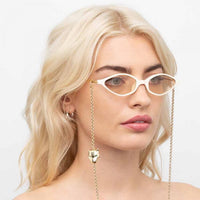 Thumbnail for Alessandra Rich x Linda Farrow Cream Gold Women's Sunglasses