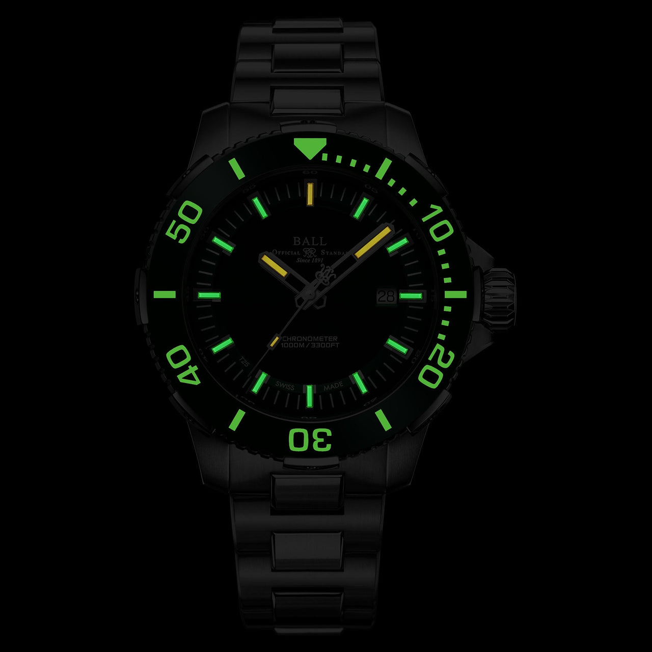 Automatic Watch - Ball Engineer Hydrocarbon Deep QUEST Ceramic Men's Green Watch DM3002A-S4CJ-GR