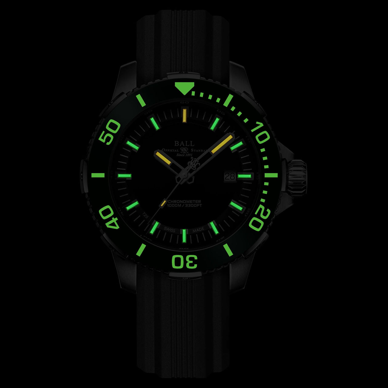 Automatic Watch - Ball Engineer Hydrocarbon DeepQUEST Ceramic Men's Black Watch DM3002A-P4CJ-BK