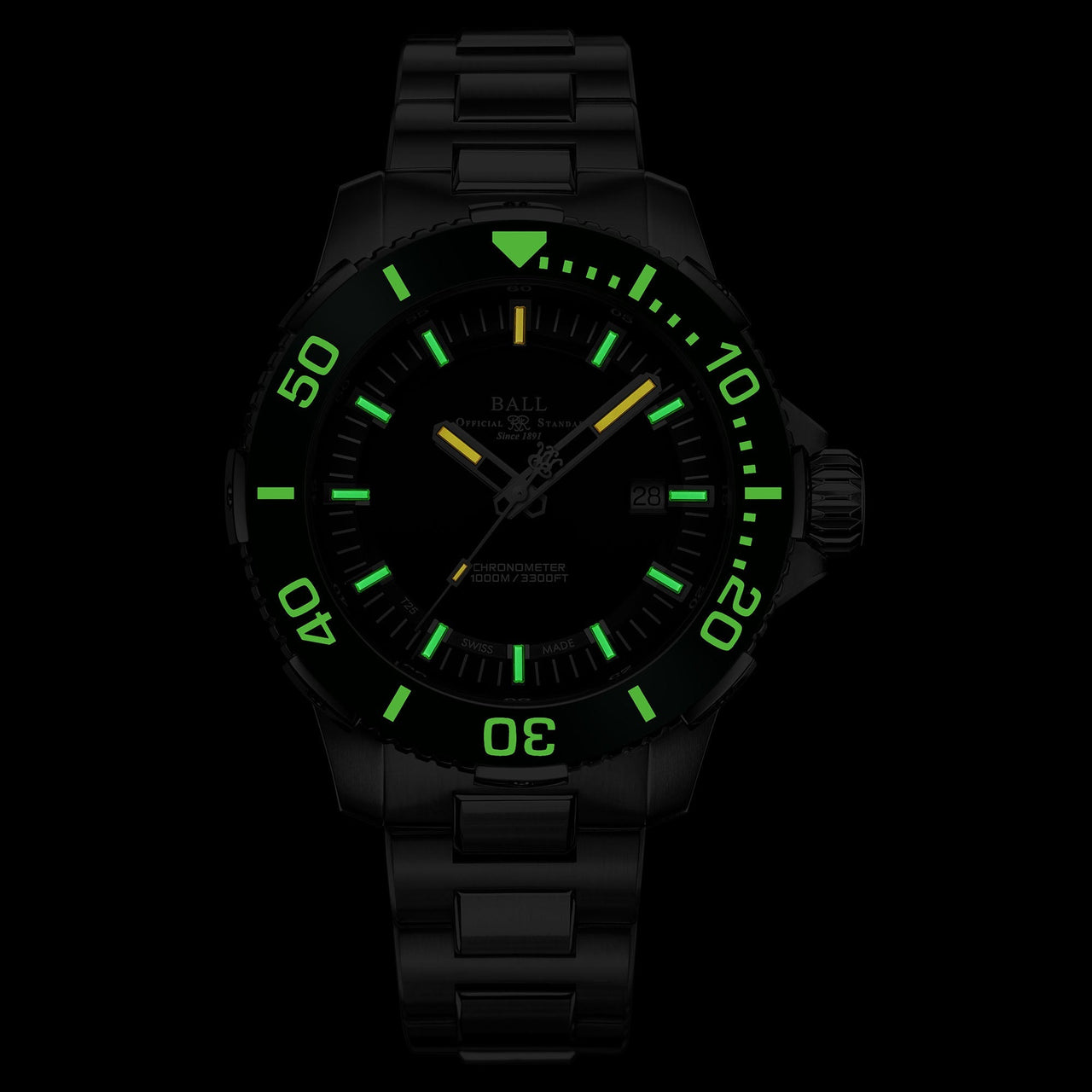 Automatic Watch - Ball Engineer Hydrocarbon DeepQUEST Ceramic Men's Black Watch DM3002A-S4CJ-BK