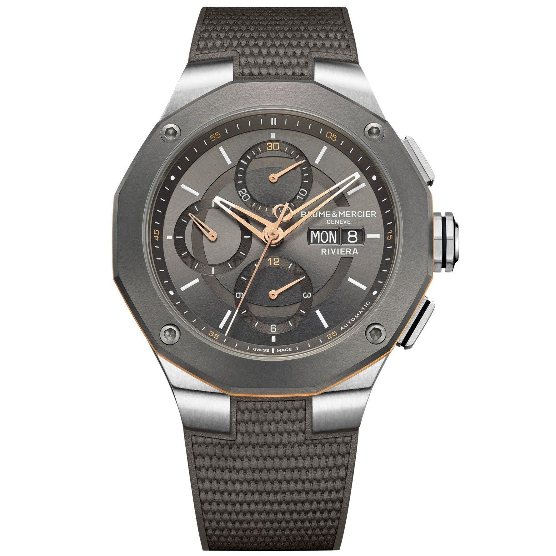 Automatic Watch - Baume & Mercier Riviera Automatic Men's Grey Watch BM0A10722