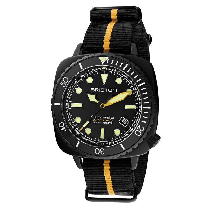 Automatic Watch - Briston Black Diver Pro Automatic Watch 20644.PBAM.B.34.NBY