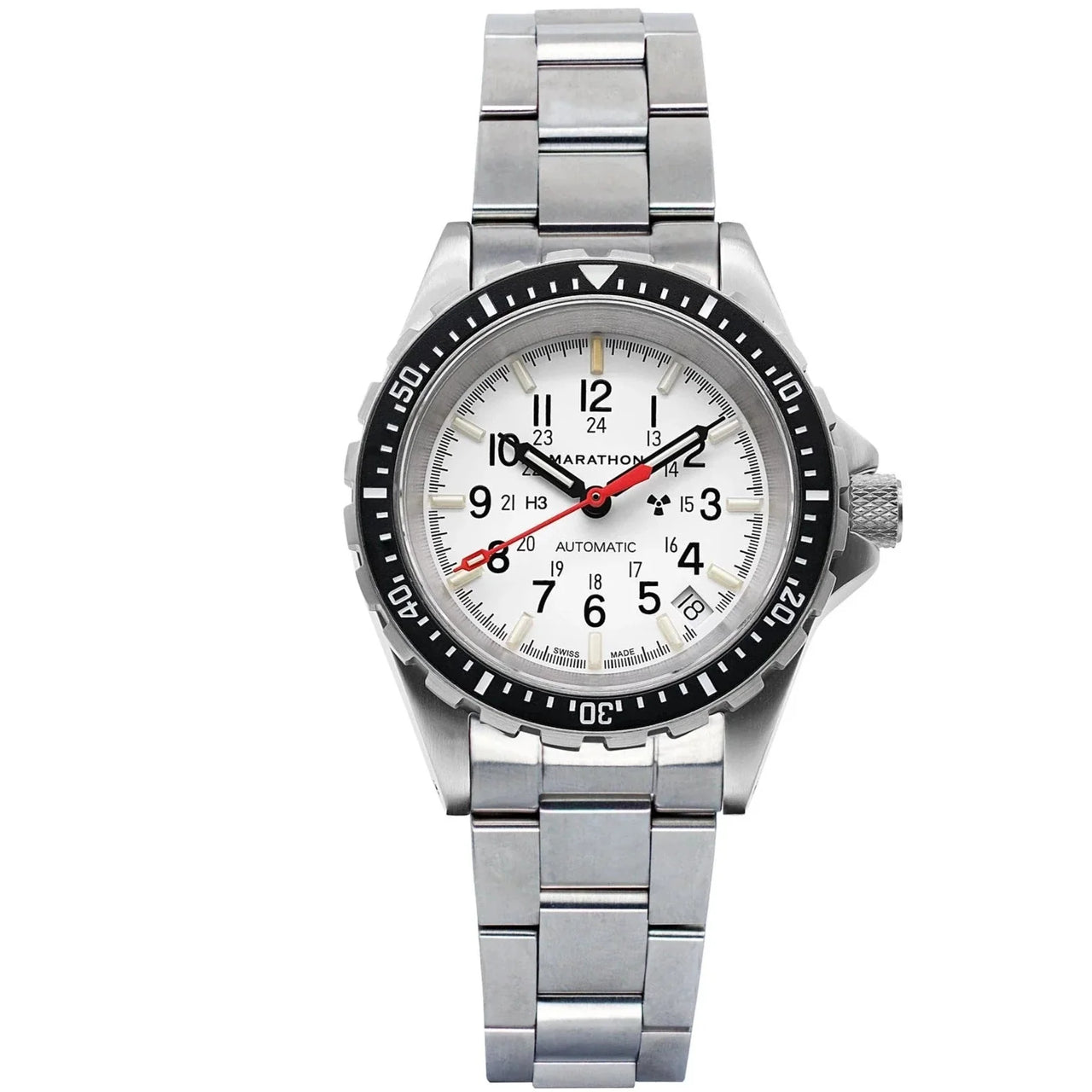 Automatic Watch - Marathon Arctic Edition Medium Diver's Automatic (MSAR Auto) - 36mm White Dial No Government Markings Stainless Steel WW194026BRACE-MA-WD